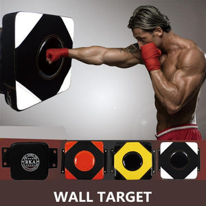 Boxing sandbag on wall