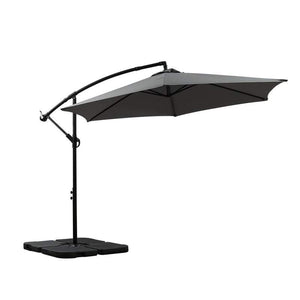 Outdoor 3M Umbrella Cantilever Umbrellas Base Stand Garden Patio Beach