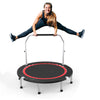 40inch 100x22cm Foldable Mini Trampoline Outdoor Jumping Sport Fitness Exercise Tools with Adjustable Foam Handle for Kids Adults Max Load 150kg