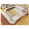 Double Bed Twin-Bed Cow Leather Soft Bed Massager Modern Multifunctional Tatami Leather Bed With Bluetooth Speaker