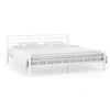 Vidaxl 140x200CM Simple Modern Metal Bed Frame With Slatted Base Block Design White Metal Bed Adult Kids Bedroom Furniture