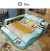 Hot sales Genuine leather bed frame Soft Beds massager storage safe for bedroom