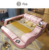 Hot sales Genuine leather bed frame Soft Beds massager storage safe for bedroom