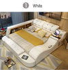 Hot sales Genuine leather bed frame Soft Beds massager storage safe for bedroom