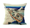 Japanese Ukiyo-e the Great Wave Neck Body Pillowcase Linen Bed Pillows Cover Couch Seat Cushion Throw Pillow Home Decoration