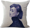 Classic Audrey Hepburn Neck Body Pillowcase Linen Bed Pillows Cover Couch Seat Cushion Throw Pillow Home Decoration Gift