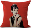 Classic Audrey Hepburn Neck Body Pillowcase Linen Bed Pillows Cover Couch Seat Cushion Throw Pillow Home Decoration Gift