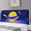 Elastic All-inclusive Headboard Cover with Plant Animal Printed Dust proof Bed Head Cover Nordic Bed Head Back Protector 220cm
