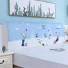 Cotton Nordic Cartoon Bed head cover Elastic Full enclosed Dust-proof bedside covers Bed headboard Cover 120-200cm Bed