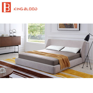 italian style simple fabric queen size  bed
