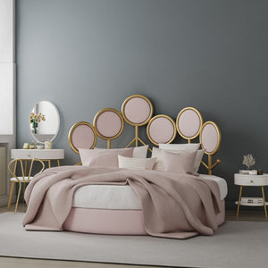 Bed PRound simple modern fabric double bed designer light luxury net red Nordic bedroom wedding bed