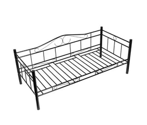 Vidaxl Black White Single Day Bed Metal 90 X 200 Cm Robust Metal Lovely Nostalgic Style Day Bed Single Bed Without Mattress